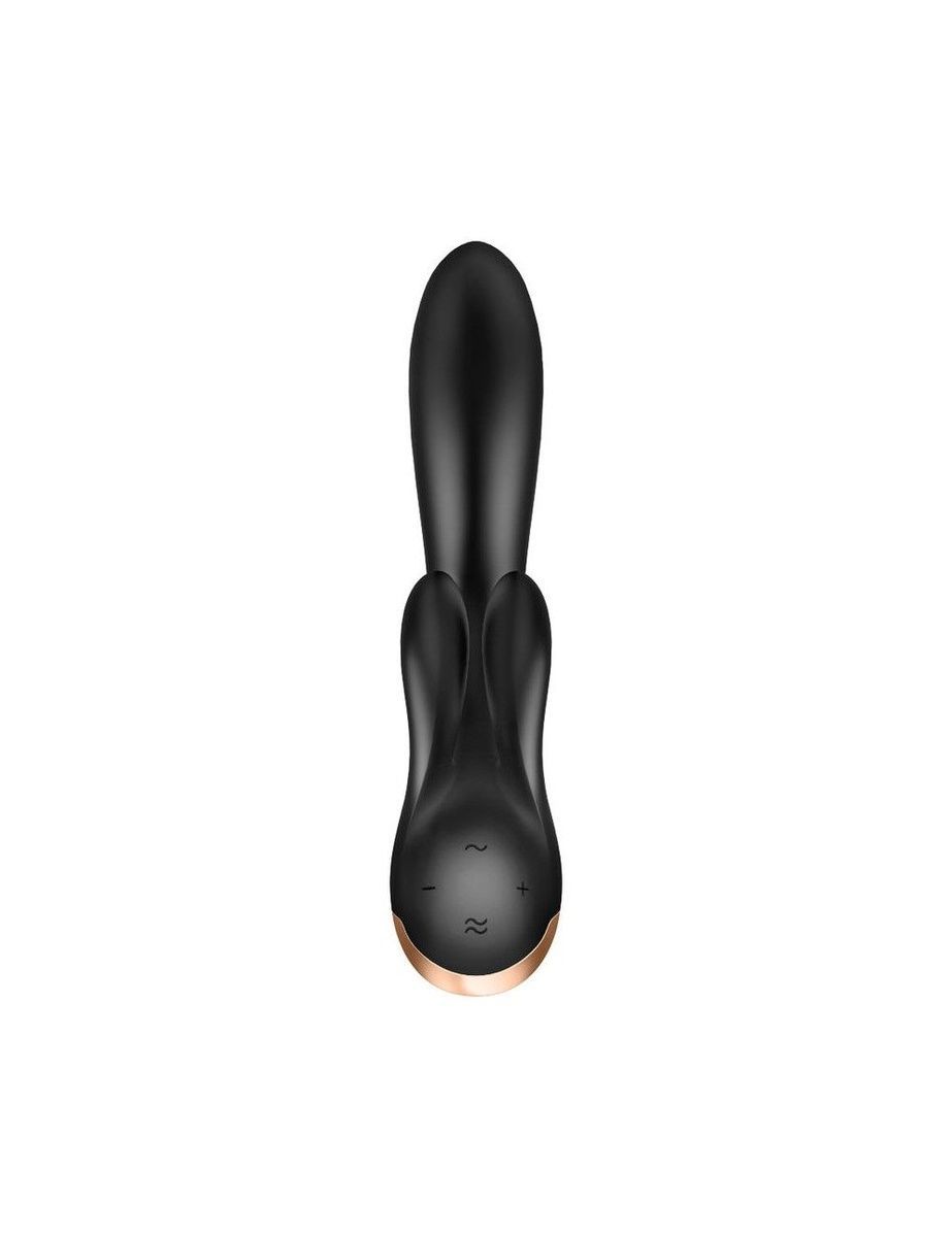 Смарт вибратор-кролик с двойным отростком Satisfyer Double Flex Black