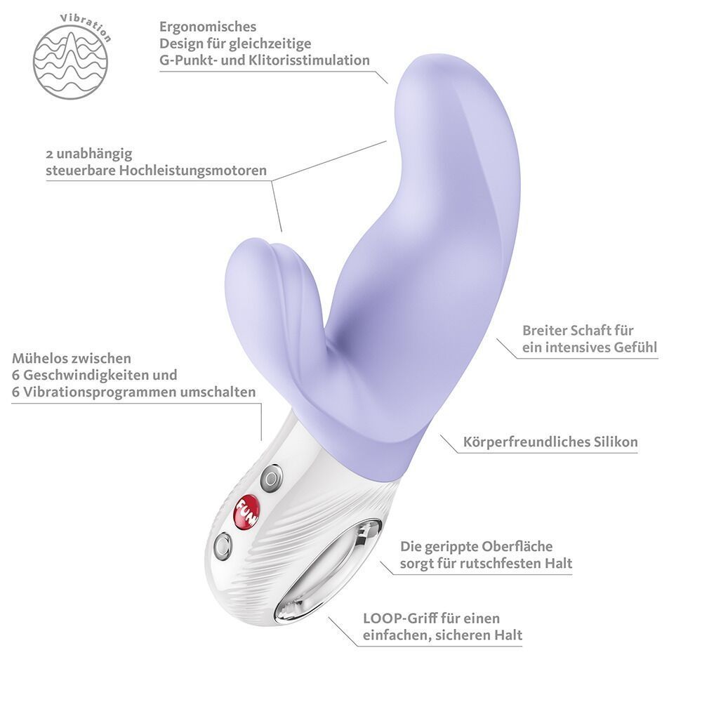 Вибратор-кролик Fun Factory MISS BI Purple, d - 4, 2 см