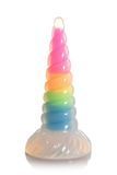 Фэнтезийный фаллоимитатор Creature Cocks Luminescent Rainbow Silicone Dildo, светится в темноте, 19,6 см