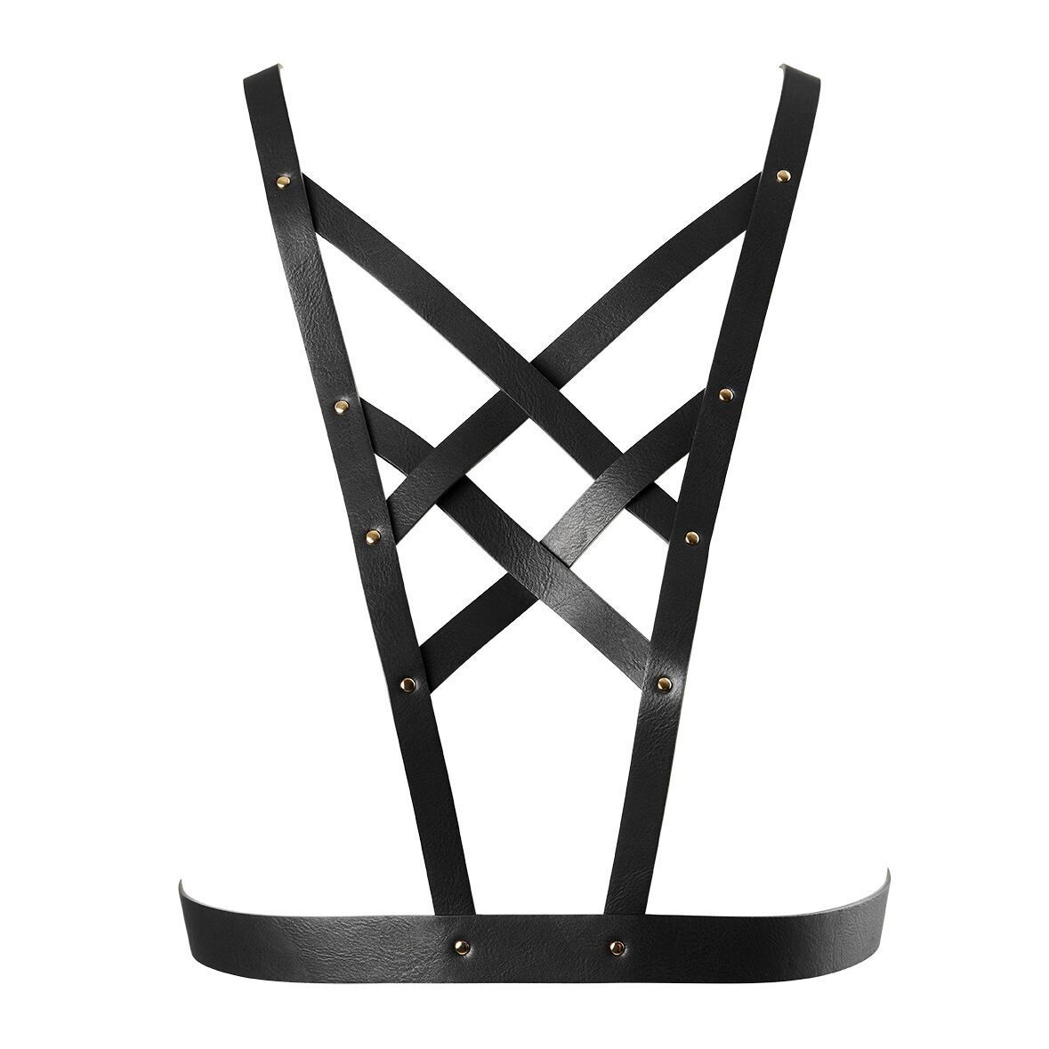 Портупея з екошкіри Bijoux Indiscrets Maze &ndash; Cross Cleavage Harness Black