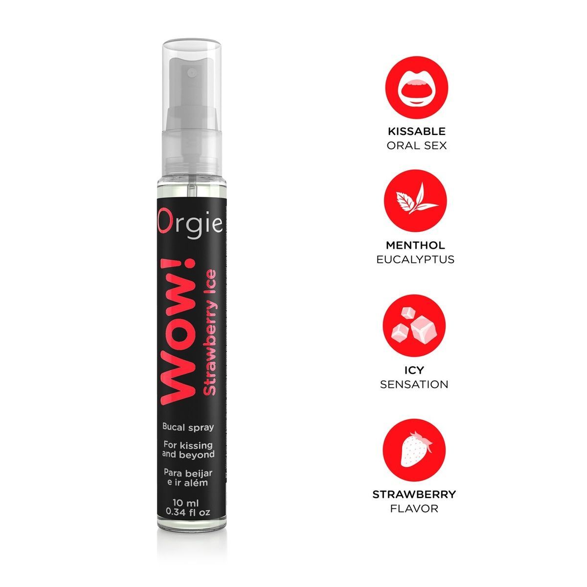Спрей для оральних пестощів Orgie &ndash; Wow! Strawberry Ice з охолоджувальним ефектом (10 мл)