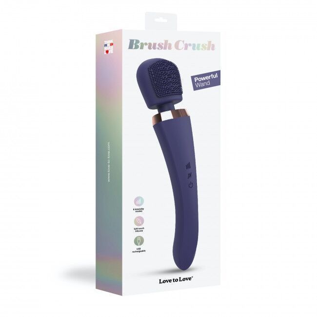 Вібромасажер з силіконовою щіточкою Love to Love Brush Crush &ndash; Midnight Indigo