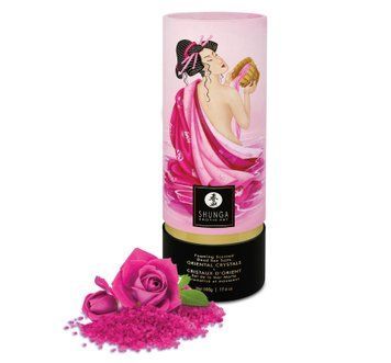 Пенящаяся соль для ванны Shunga Dead Sea salt Oriental Crystals &mdash; Rose Petal (500 г), Мертвого моря