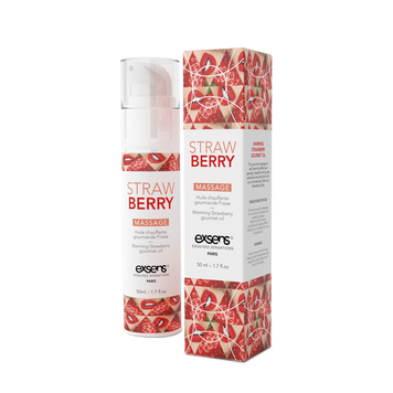 Массажное масло EXSENS Strawberry 50 мл разогревающее, без сахара, без парабенов, съедобное