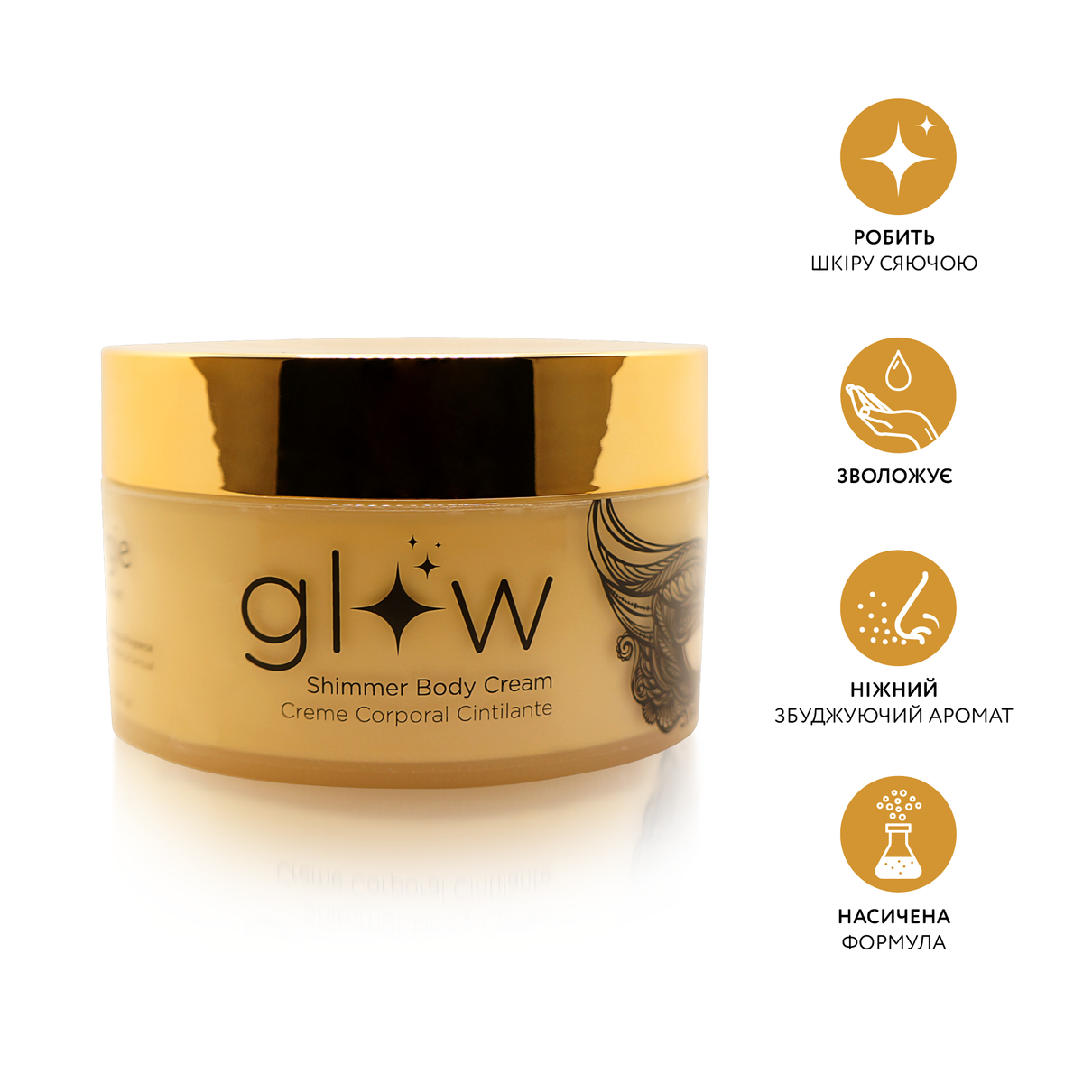 Крем-шимер для тіла Orgie &ndash; Glow Shimmering Body Cream, чуттєвий аромат-афродизіак, зволоження, 250 мл