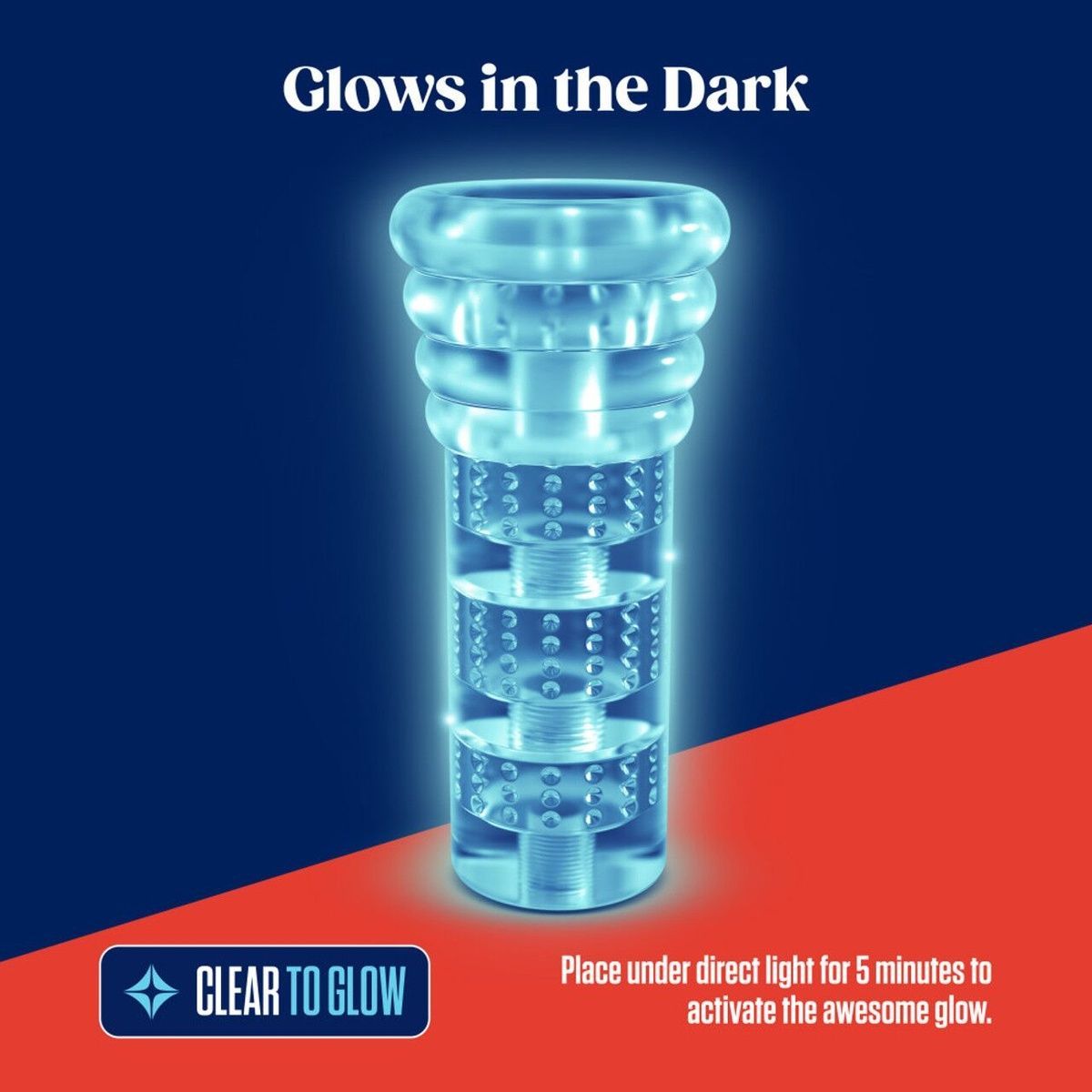 Мастурбатор Blush Rize &ndash; Luz Glow in the Dark Masturbator &ndash; Clear, всасывание, светится в темноте