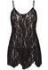 Сорочка бебі-дол Leg Avenue Rose Lace Flair Chemise Black, Queen Size