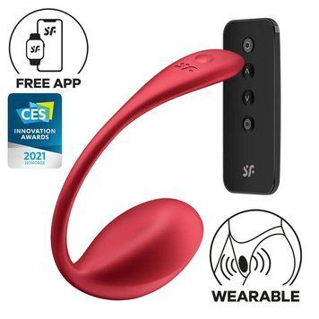 Смарт-виброяйцо Satisfyer Shiny Petal Connect App, управление со смартфона, пульт ДУ