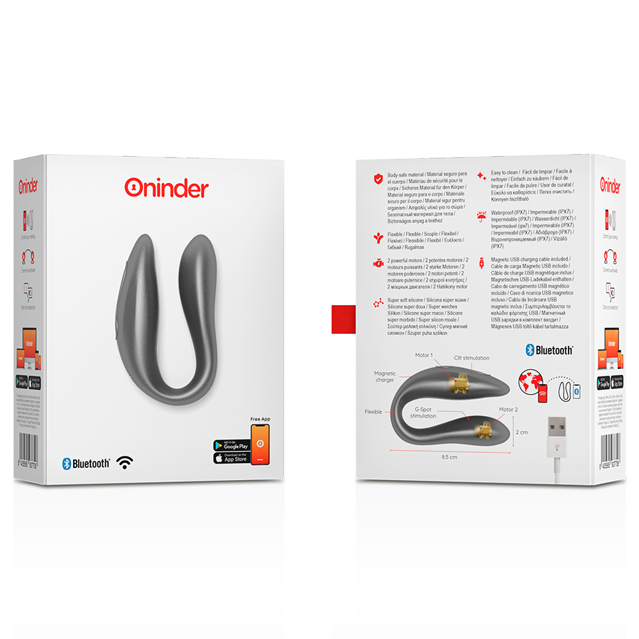 Смарт вибратор для пар DOUBLE PLEASURE Oninder, черный