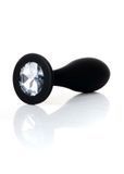 Анальная пробка Jewellery Silicone Black Plug M Clear