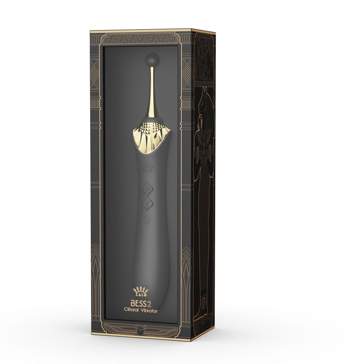 Мультифункциональный вибратор Zalo &mdash; Bess 2 Obsidian Black, 4 насадки, подогрев