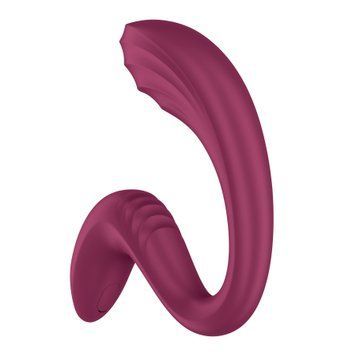 Вагінально-кліторальний вібратор Satisfyer G for Goddess 3 Wine Red для подвійної стимуляції, гнучкий