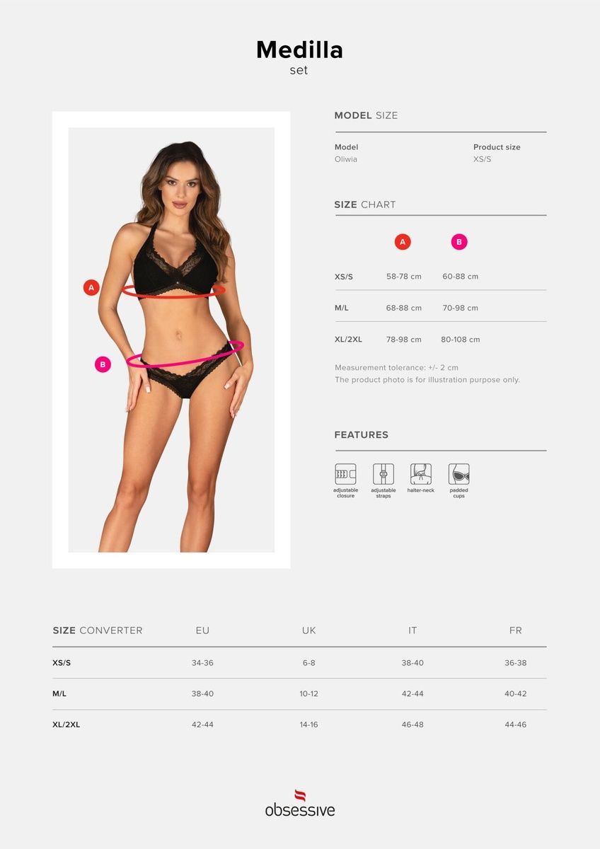 Комплект Obsessive Medilla 2-pcs set , XS/S