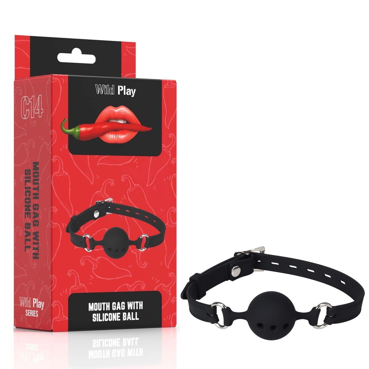 Кляп Erospace Wild Play Mouth Gag With Silicone Ball C14