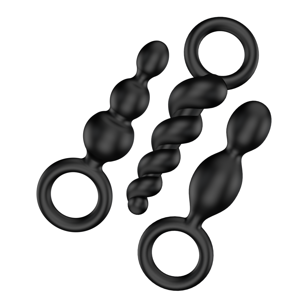 Набор анальных игрушек Satisfyer Plugs black (set of 3) - Booty Call, макс. диаметр 3 см