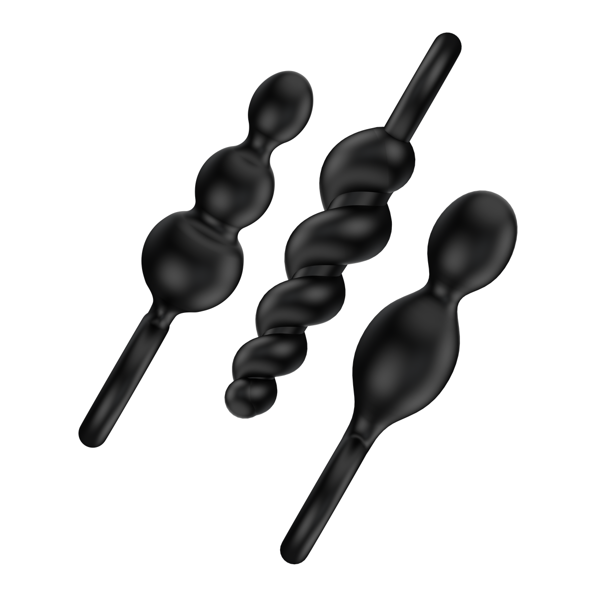 Набор анальных игрушек Satisfyer Plugs black (set of 3) - Booty Call, макс. диаметр 3 см