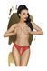 Трусики-тонг Penthouse Naughty Valentine S/M Red, мереживо, відкритий доступ до інтимних зон