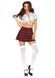 Эротический костюм школьницы Leg Avenue Classic School Girl, юбка + кроп-топ на завязках, S/M