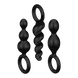 Набор анальных игрушек Satisfyer Plugs black (set of 3) - Booty Call, макс. диаметр 3 см