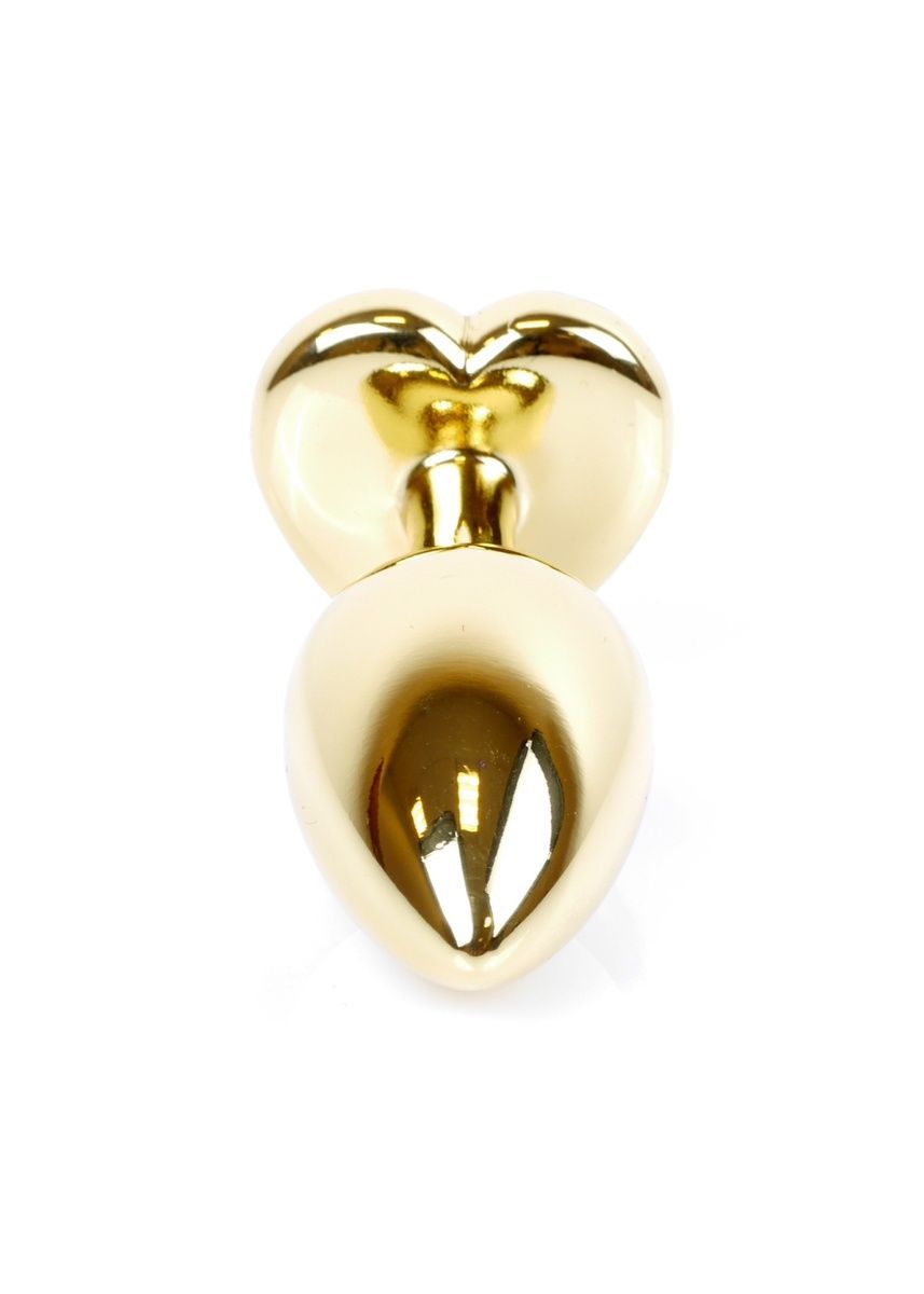 Анальная пробка Jewellery Gold Heart Plug Red, d 2,7 см