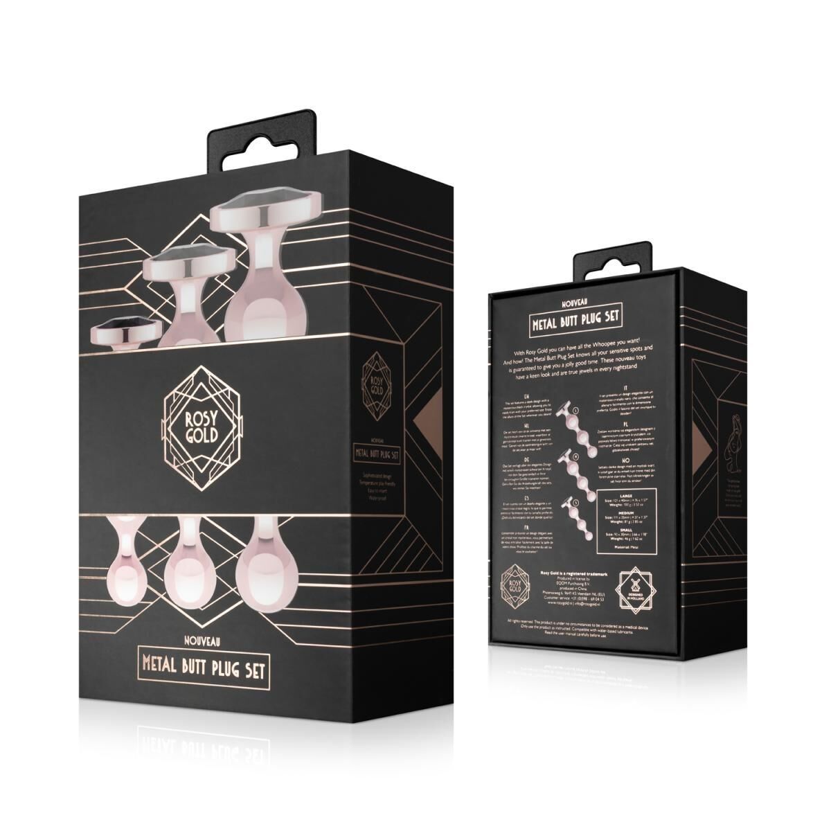 Набір анальних іграшок Rosy Gold - Metal Butt Plug Set 3 Pieces