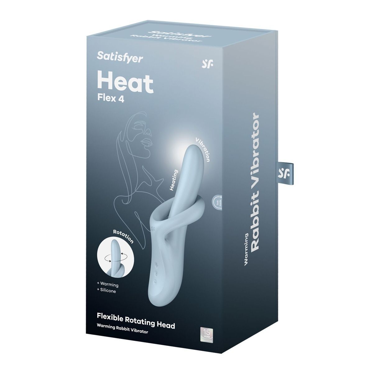 Вибратор с ротацией Satisfyer Heat Flex 4 Blue, подогрев до 39&deg;C