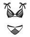 Напівпрозорий еротичний комплект Obsessive Obsessivia 2-pcs set black, бюстгальтер та трусики, S/M
