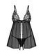 Сорочка беби-долл Obsessive Blomentis babydoll & thong, M/L, кружевной лиф, стринги в комплекте
