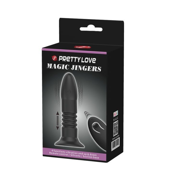 Анальная пробка Pretty Love Magic Jingers Anal Plug Black - 3,5 см