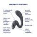 Вагінально-кліторальний вібратор Satisfyer G for Goddess 3 Dark Grey для подвійної стимуляції, гнучкий