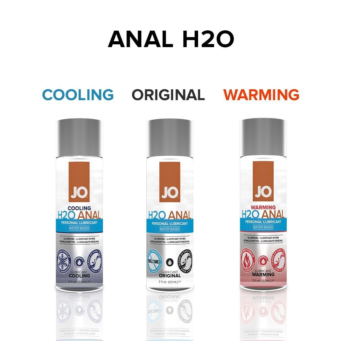 Анальная смазка JO ANAL H2O &mdash; WARMING (60 мл) разогревающая, на водной основе