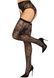 Комплект Leg Avenue Lace thigh highs & garterbelt, One Size, чорний, панчохи та пояс з пажами