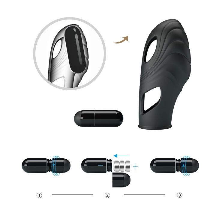 Вибратор на палец Pretty Love Lich Finger Vibrator Black