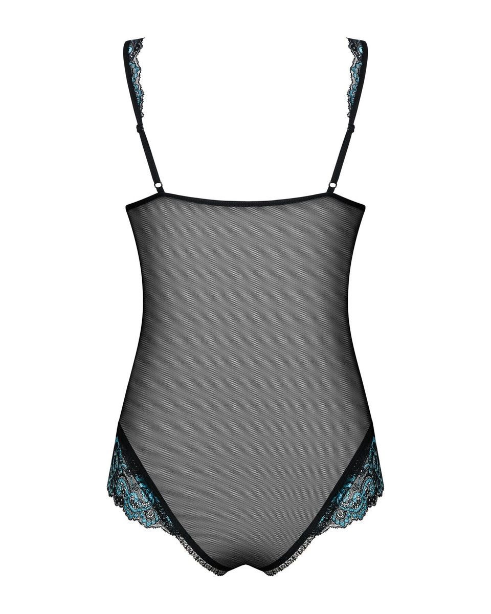 Сітчасте боді на кісточках Obsessive Amanta teddy, чорне, з доступом, S/M