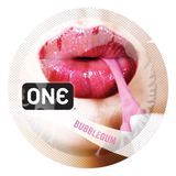 Ароматизированный презерватив ONE FlavorWaves Bubblegum, 1 шт, фиолетовый, запах жевательной резинки