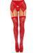Комплект Leg Avenue Lace thigh highs & garterbelt, One Size, червоний, панчохи та пояс з пажами