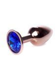 Анальная пробка Jewellery Red Gold Plug Dark Blue, 2,7 см