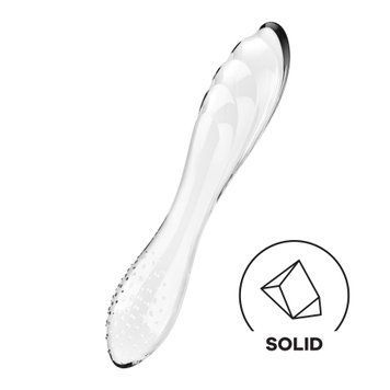 Двусторонний стеклянный дилдо Satisfyer Dazzling Crystal 1 Transparent, очень прочный, без стоппера