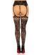 Колготки-панчохи Leg Avenue French Rose Backseam Garter Belt Stockings, чорні, One Size, з доступом