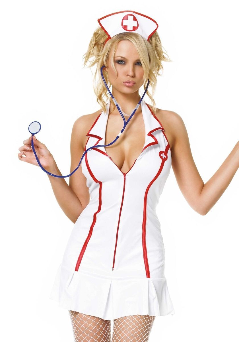 Эротический костюм медсестры Leg Avenue Head Nurse M/L, платье, аксессуар на голову, стетоскоп