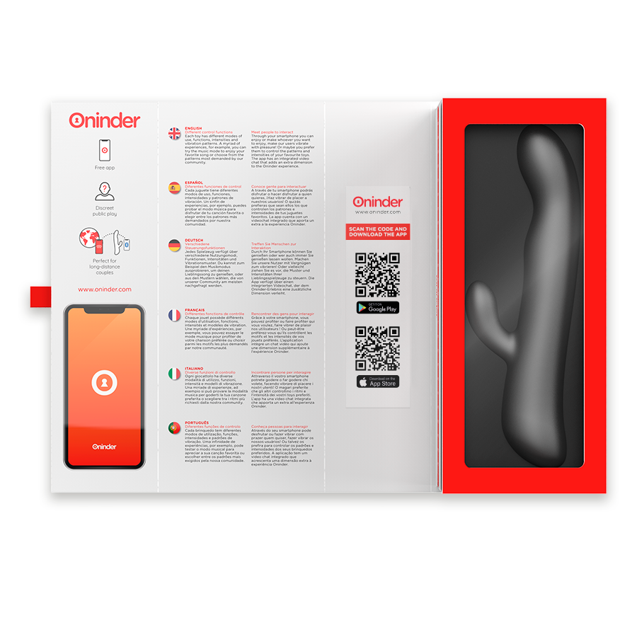 Смарт вібратор-кролик з рухливою голівкою VIBRATION & ROTATION,чорний Oninder