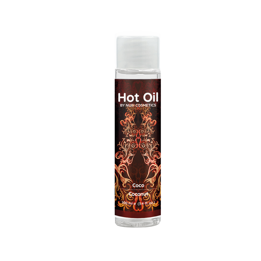 Зігріваюча їстівна масажна олія HOT OIL Nuei, кокос, 100 мл