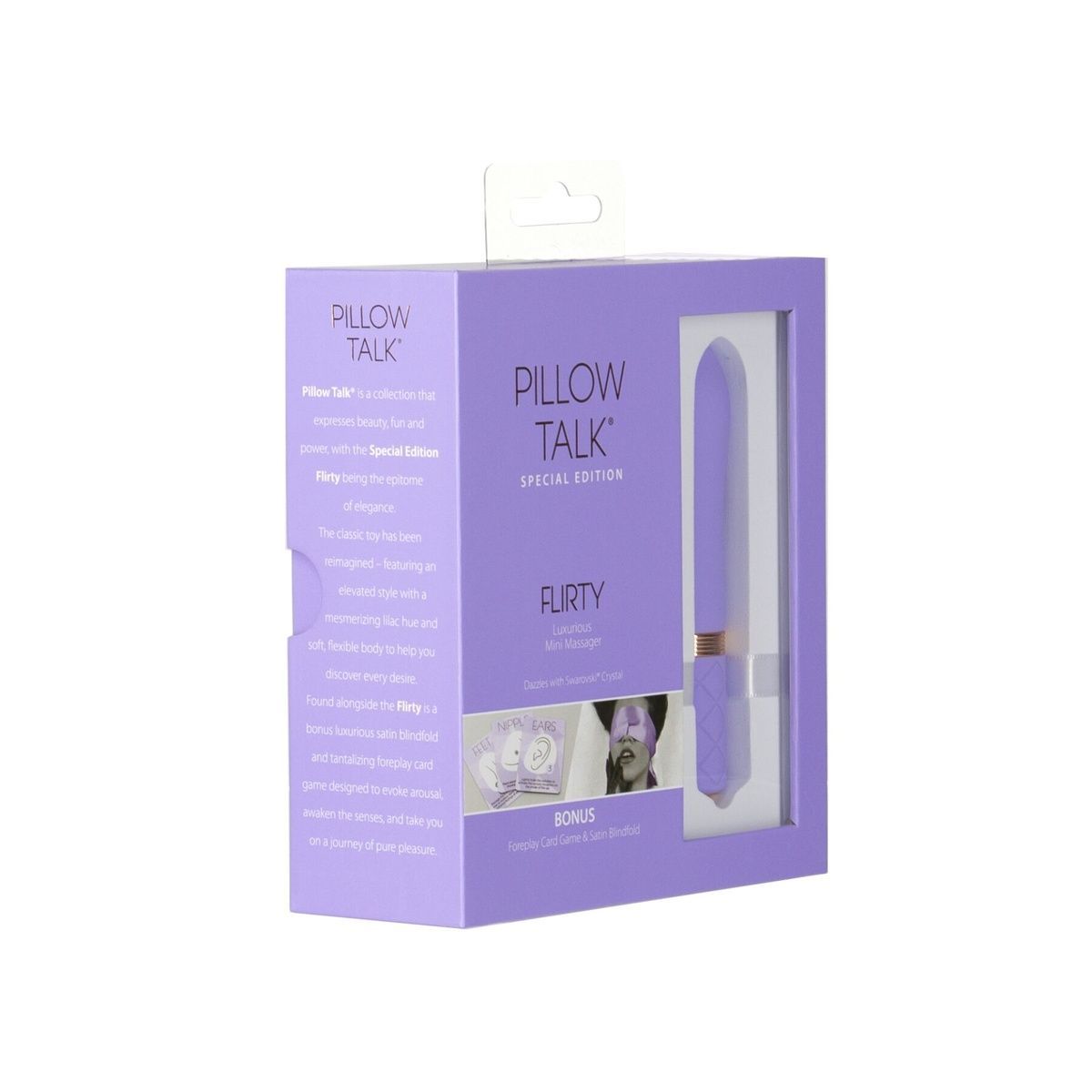 Розкішний вібратор Pillow Talk Flirty Purple Special Edition, Сваровскі, пов&rsquo;язка на очі+гра