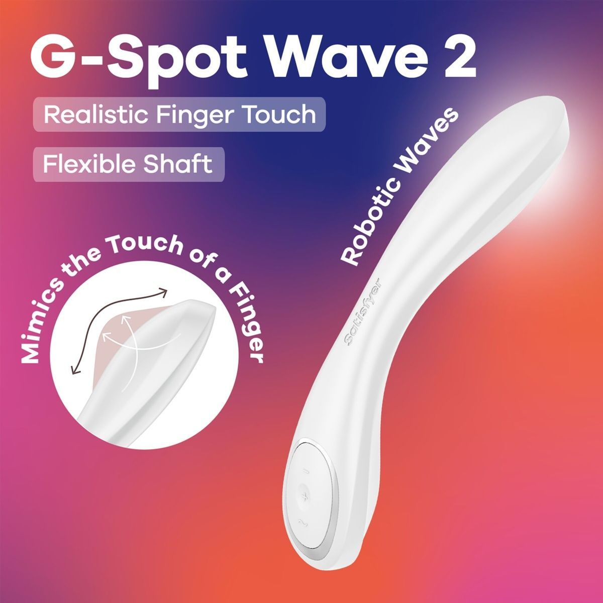 Вібратор для точки G Satisfyer G-Spot Wave 2 White з імітацією рухів пальців