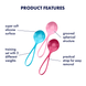Вагінальні кульки Satisfyer Strengthening Balls (3шт), діаметр 3,8 см, маса 62-82-98г, монолітні
