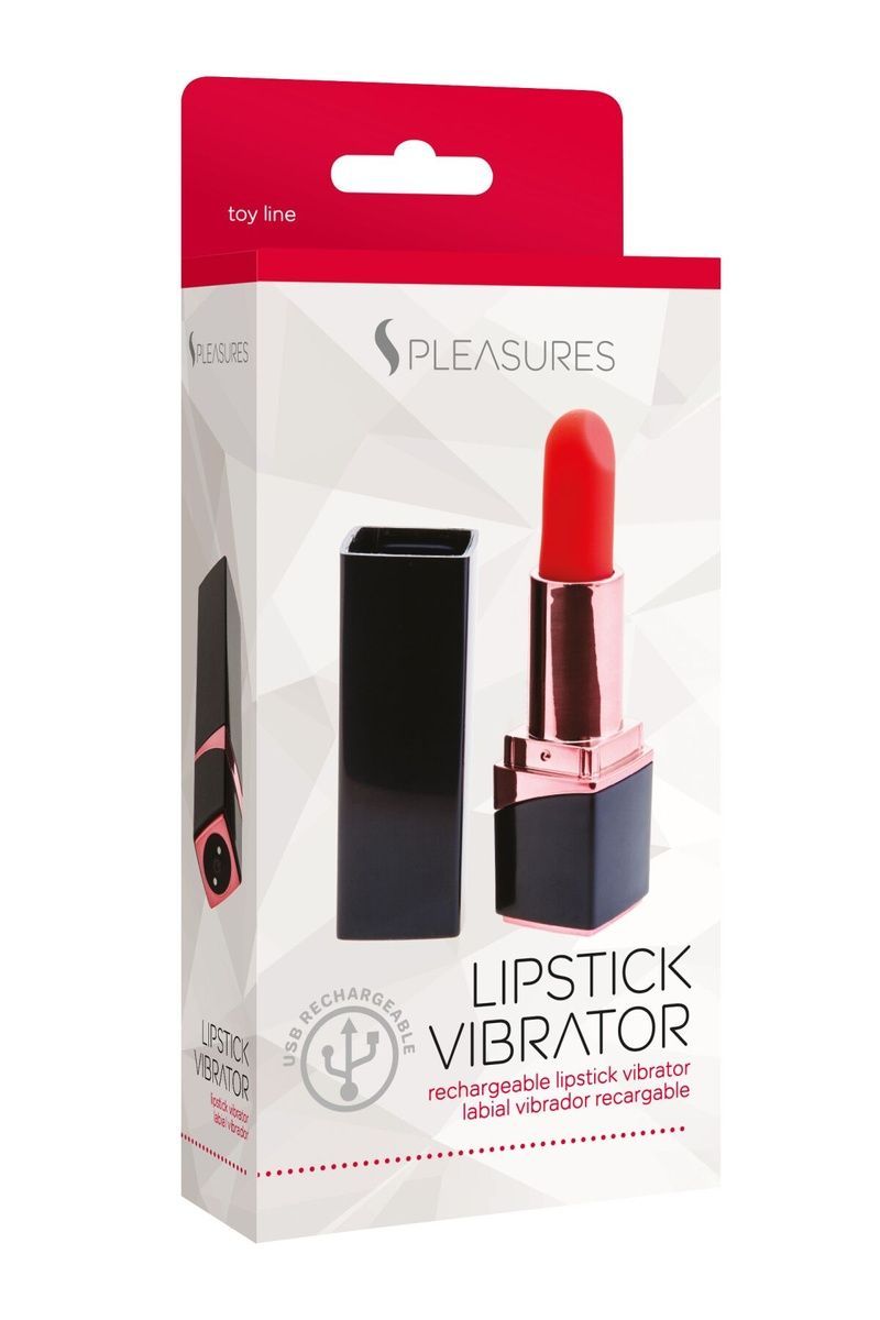 Вибратор-помада S Pleasures Lipstick Vibrator, очень реалистичный, 10 режимов