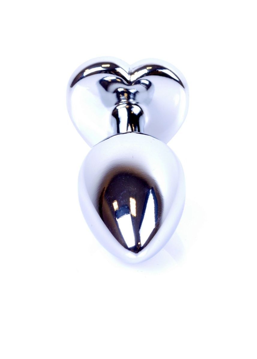 Анальная пробка Jewellery Silver Heart Plug Light Pink d 2,7 см