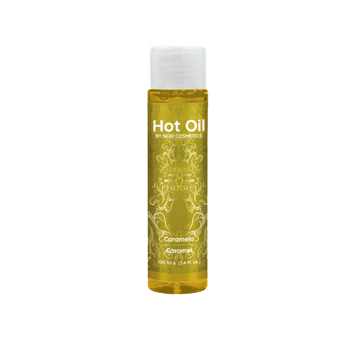 Зігріваюча їстівна масажна олія HOT OIL Nuei, карамель, 100 мл