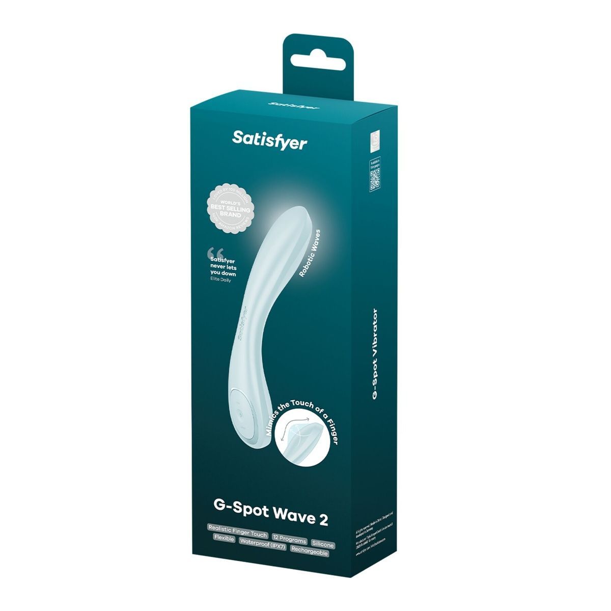 Вібратор для точки G Satisfyer G-Spot Wave 2 Ice Blue з імітацією дотиків пальця