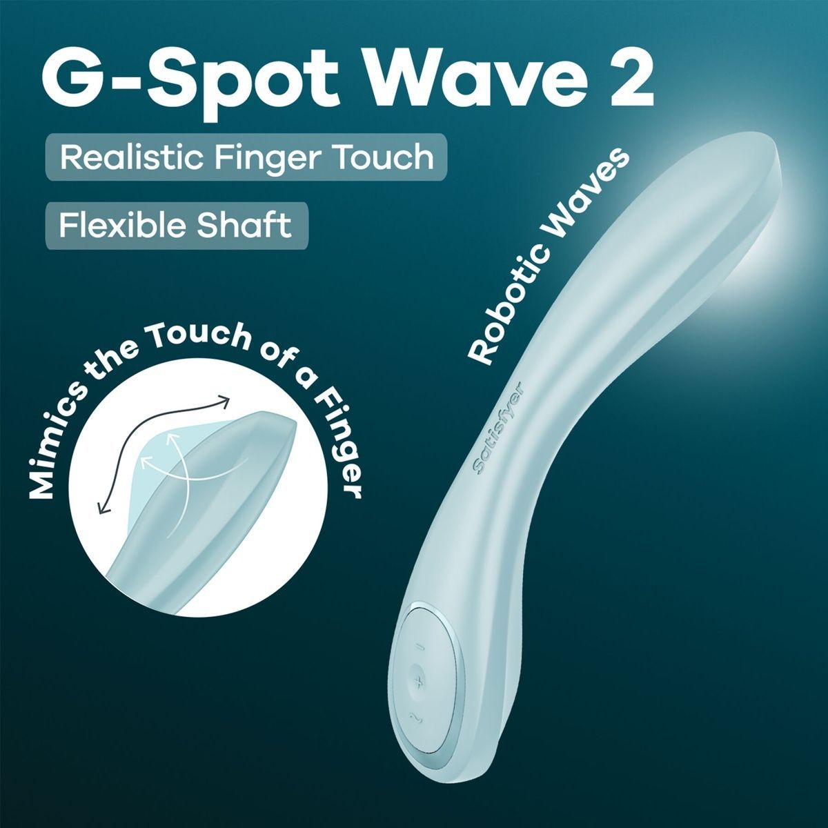 Вібратор для точки G Satisfyer G-Spot Wave 2 Ice Blue з імітацією дотиків пальця